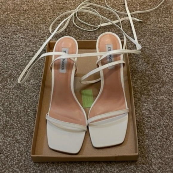 Steve Madden Shoes - Steve Madden Uplift White Leather Lace-up Sandals,  Sz 9